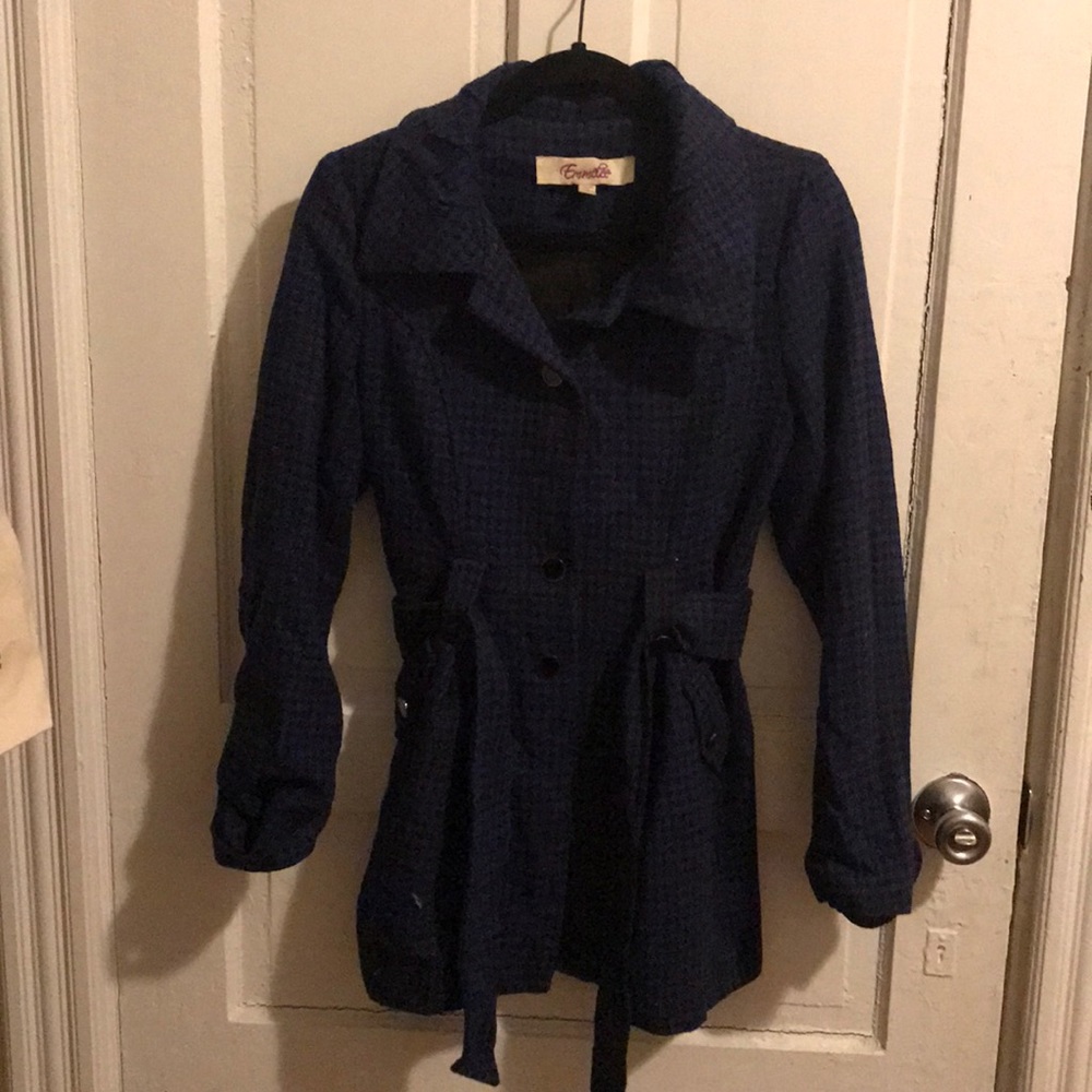 Emmelee blue checkered coat